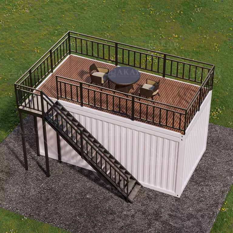 AKAY Modern White Wave Mobile Tiny Home Prefabricated House with Terrace Prefab House Detachable Container House (2)