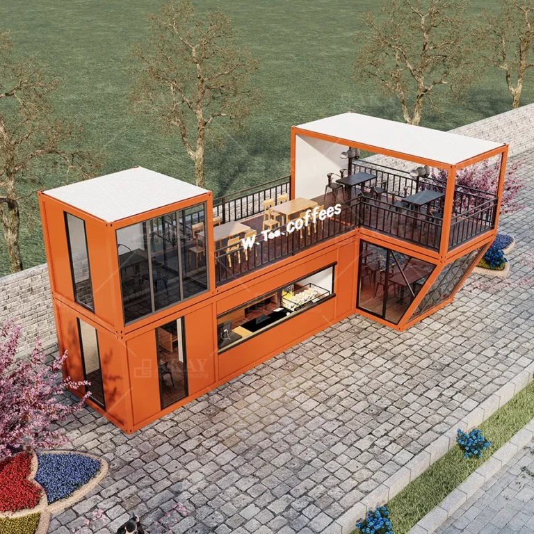 Double Layer Coffee Shop Fast Install Outdoor Container shop Modular Prefabricated House (4)