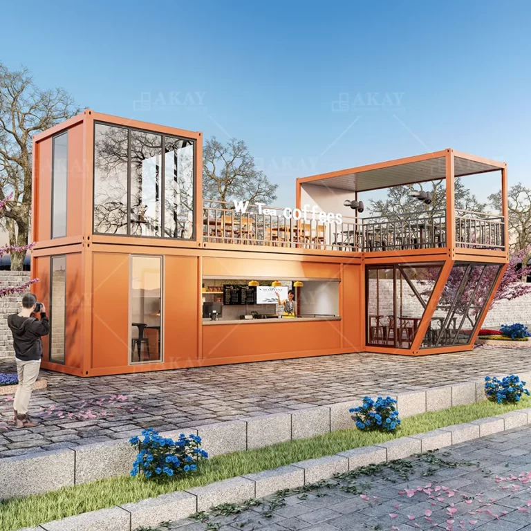 Double Layer Coffee Shop Fast Install Outdoor Container shop Modular Prefabricated House (6)