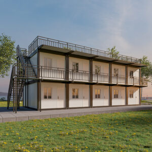 Shipping container-home with rooftop deck