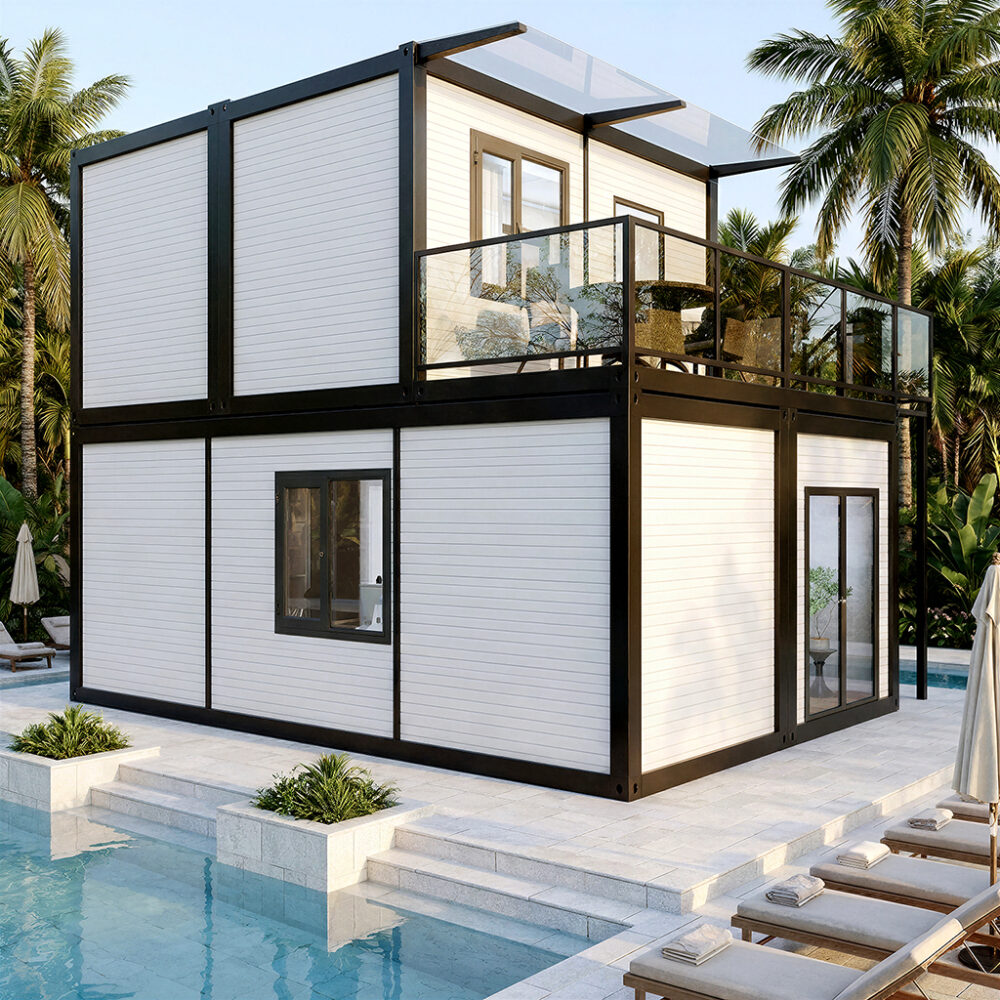 Two-Story Container Villa: Experience Luxury in Cultural Tourism!