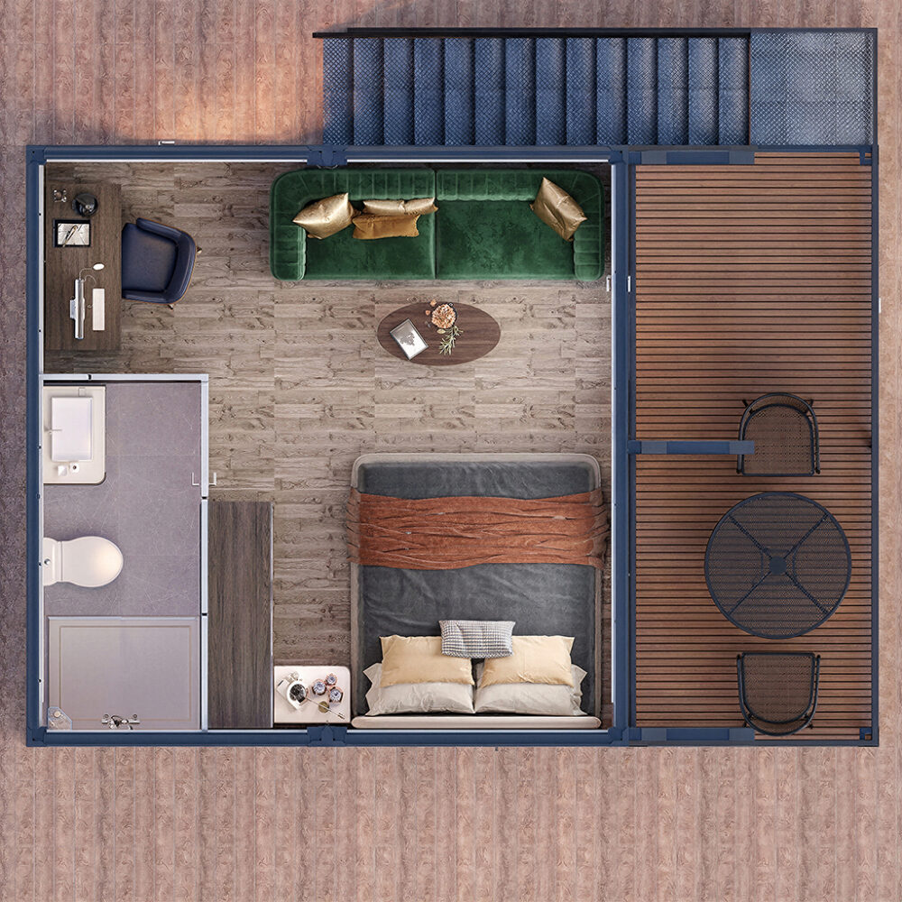 Green Prefab 2-Story Container Retreat | Elegant & Low-Impact Holiday Home