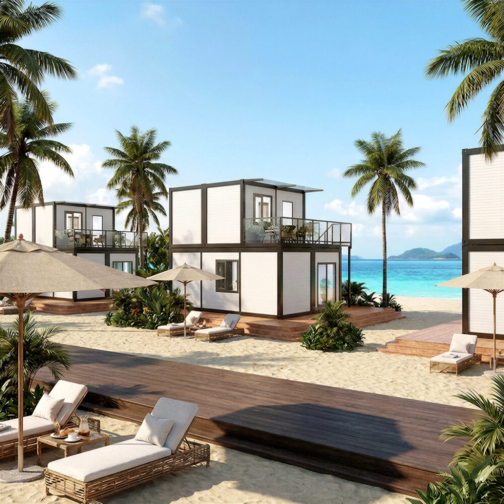 Sustainable 2-Floor Container Cabin | Eco-Friendly Modular Villa for Eco-Tourism