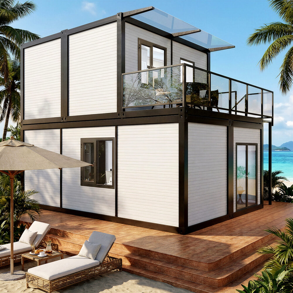 Modern Two-Level Container House Design | Luxury Prefabricated Living Spaces