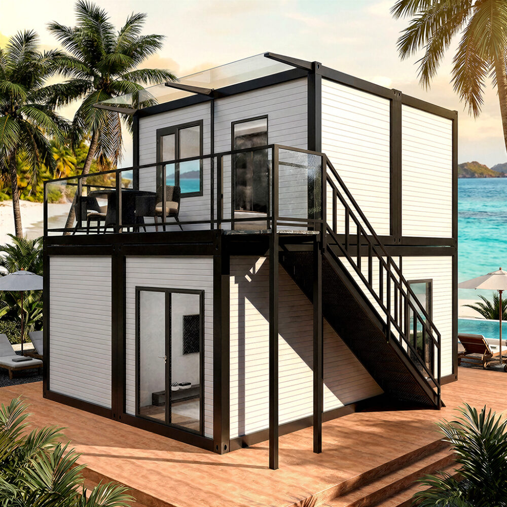 Bespoke 2-Floor Hospitality Container Villa | Modular Solutions for Scenic Resorts