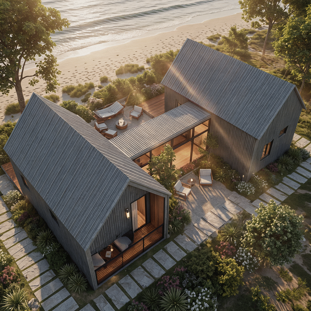 Luxury H-Shaped Shipping Container Homes | Ready-to-Move Modular Designs